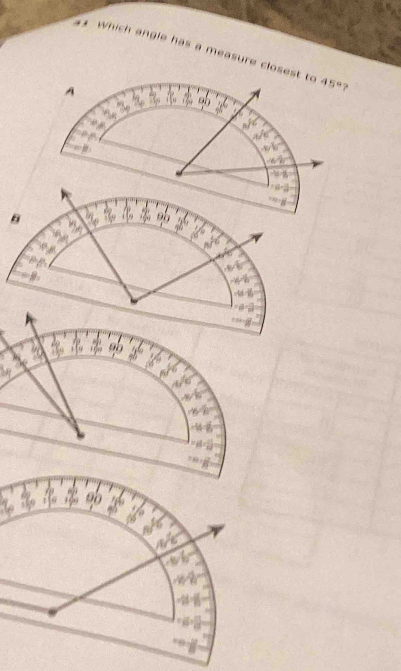 as à measure closest to 45°