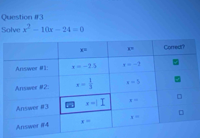 Solve x^2-10x-24=0