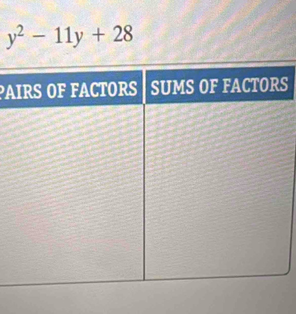 y^2-11y+28
PAS