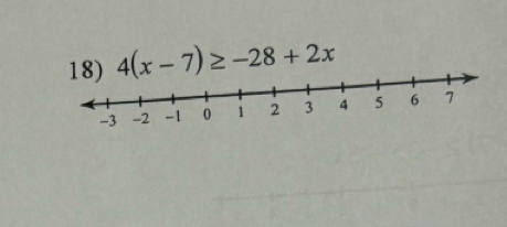 4(x-7)≥ -28+2x