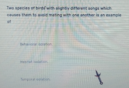 Solved: Two species of birds with slightly different songs which causes ...