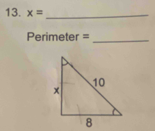 x= _ 
Perimeter =_