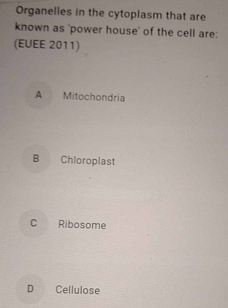 Solved: Organelles in the cytoplasm that are known as 'power house' of ...