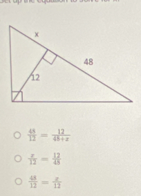  48/12 = 12/48+x 
 z/12 = 12/48 
 48/12 = x/12 