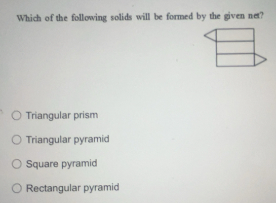 Gelöst:Which of the following solids will be formed by the given net ...