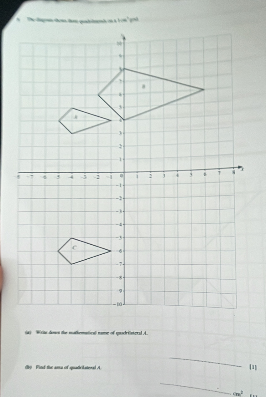 แก้ไขแล้ว:(2) Write down the mathematical name of quadrilateral A. _ (b ...