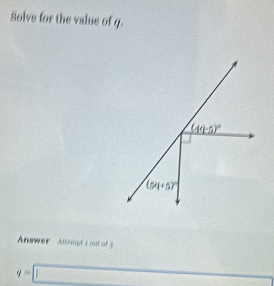 Solve for the value of q.
Answer Attempt i ou of
q=□