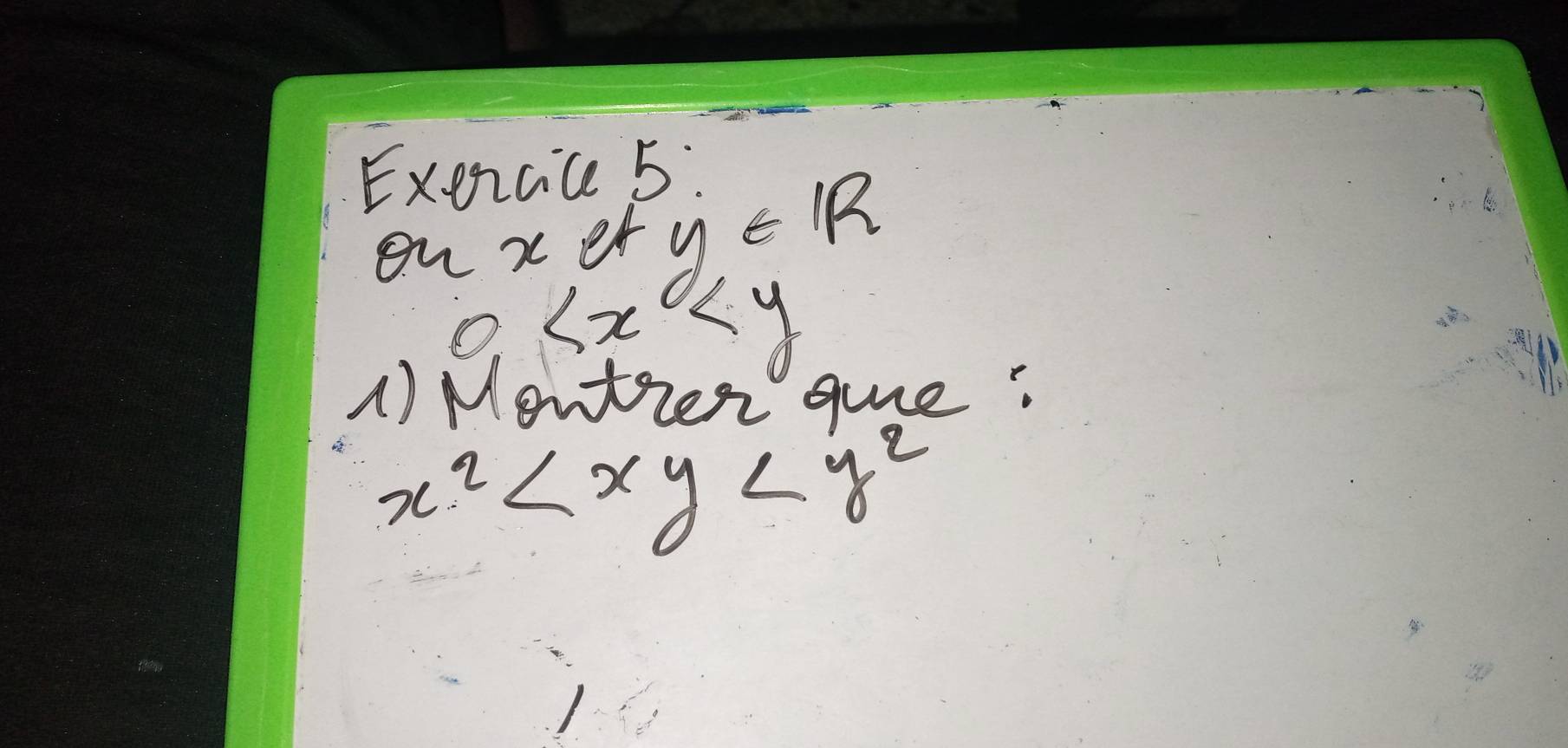 Exerac 5:
on xer y∈ R

1) Mentzen giae?
x^2