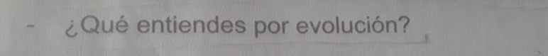 ¿Qué entiendes por evolución?