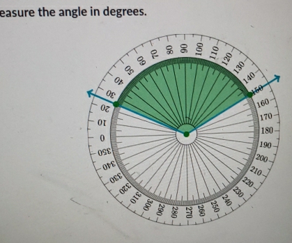 easure the angle in degrees.