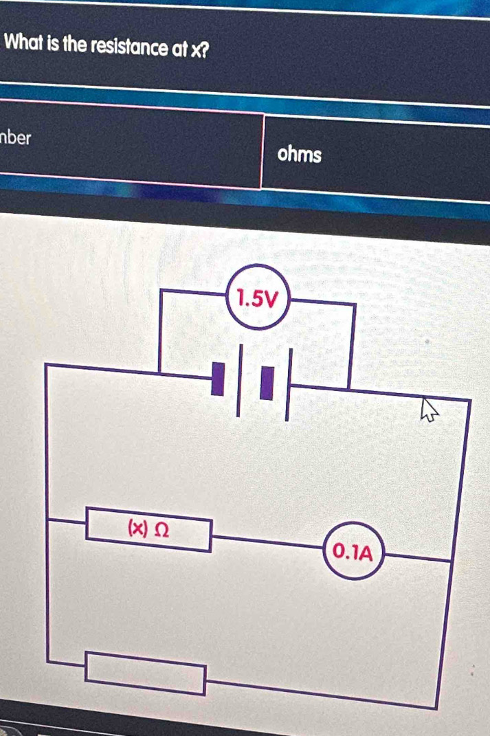 What is the resistance at x? 
nber ohms