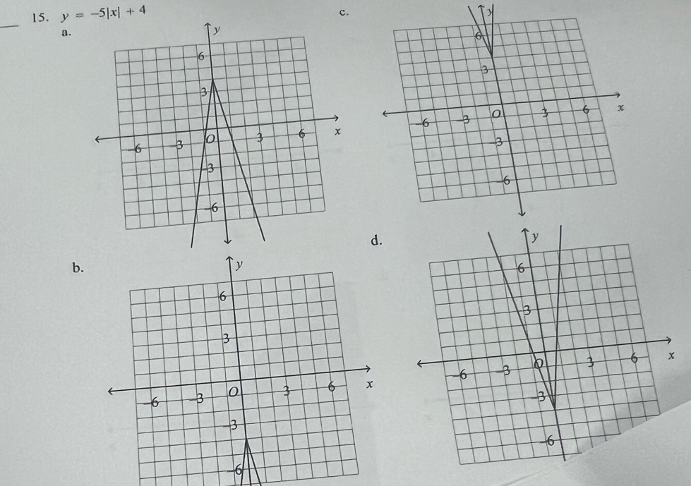 15, y=-5|x|+4
c. 
_ 
a. 
d. 
b.