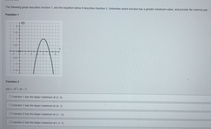 Résolu :The following graph describes function 1, and the equation ...