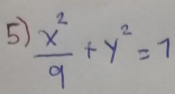 5  x^2/9 +y^2=1