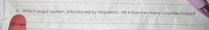 Which legal system, introduced by Napoleon, still influences many countries today?