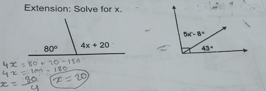 Extension: Solve for x.