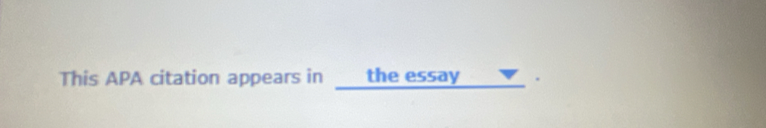 This APA citation appears in the essay