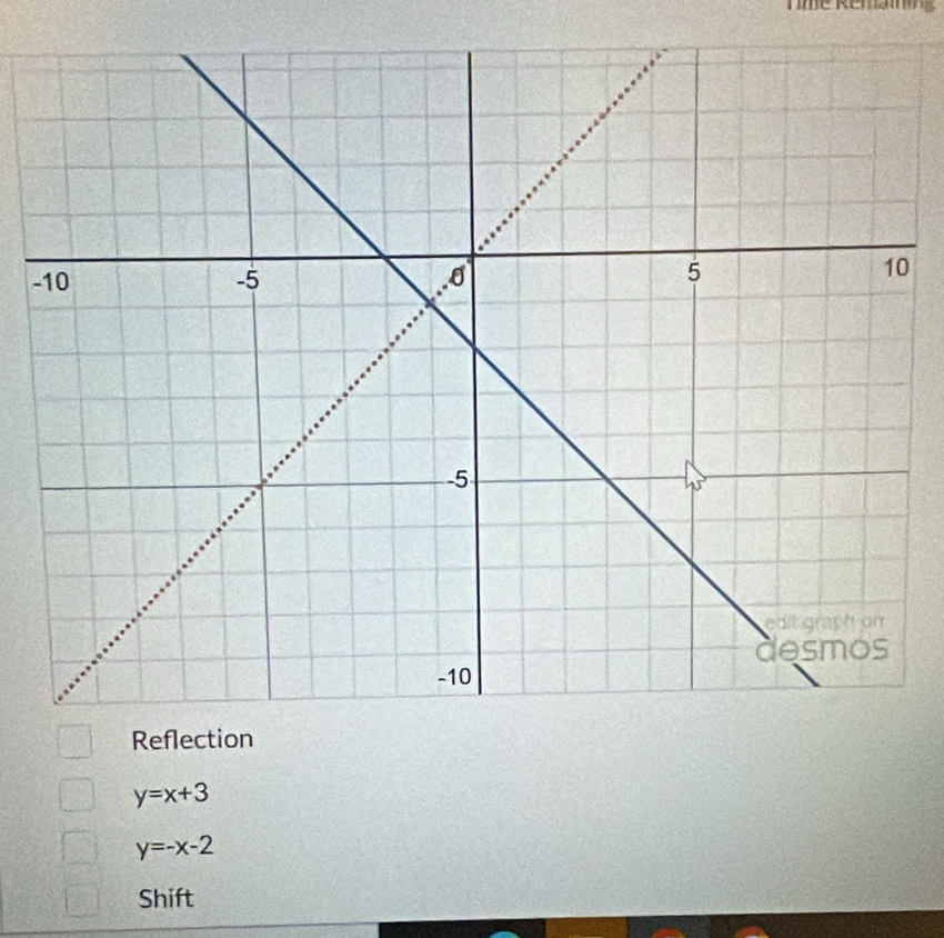 Tmé Rémsmig
-0
y=x+3
y=-x-2
Shift