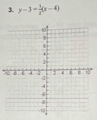 y-3= 1/2 (x-4)
`