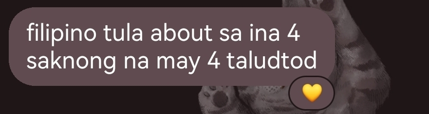 filipino tula about sa ina 4 
saknong na may 4 taludtod