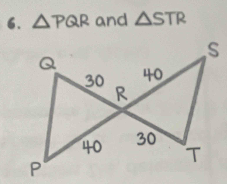 △ PQR and △ STR