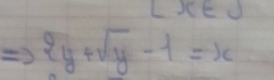  y+sqrt(y)-1=x