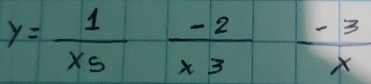 y= 1/x5  (-2)/x3  (-3)/x 