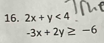 2x+y<4</tex>
-3x+2y≥ -6