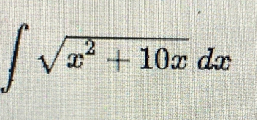 ∈t sqrt(x^2+10x)dx