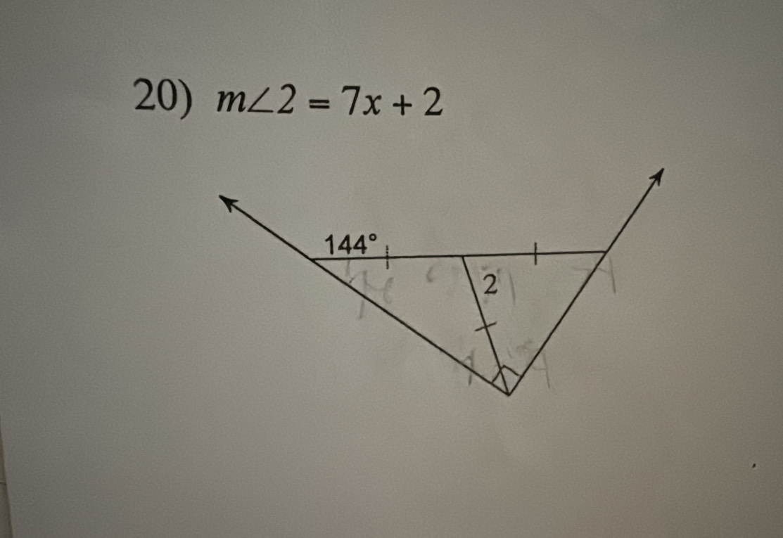 m∠ 2=7x+2