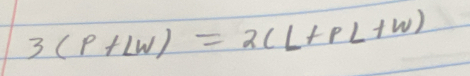 3(p+LW)=2(L+pL+W)