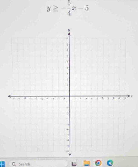 y≥ - 5/4 x-5
x
Search