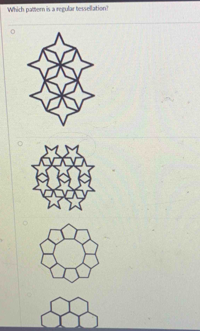 Which pattern is a regular tessellation?