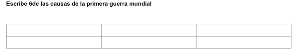 Escribe 6de las causas de la primera guerra mundial