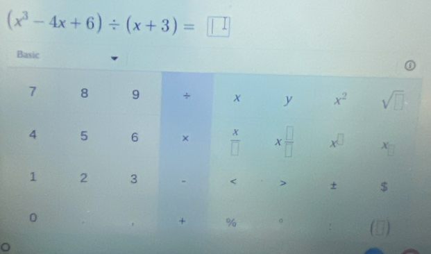 (x^3-4x+6)/ (x+3)=□
。