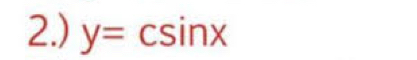 2.) y=csin x