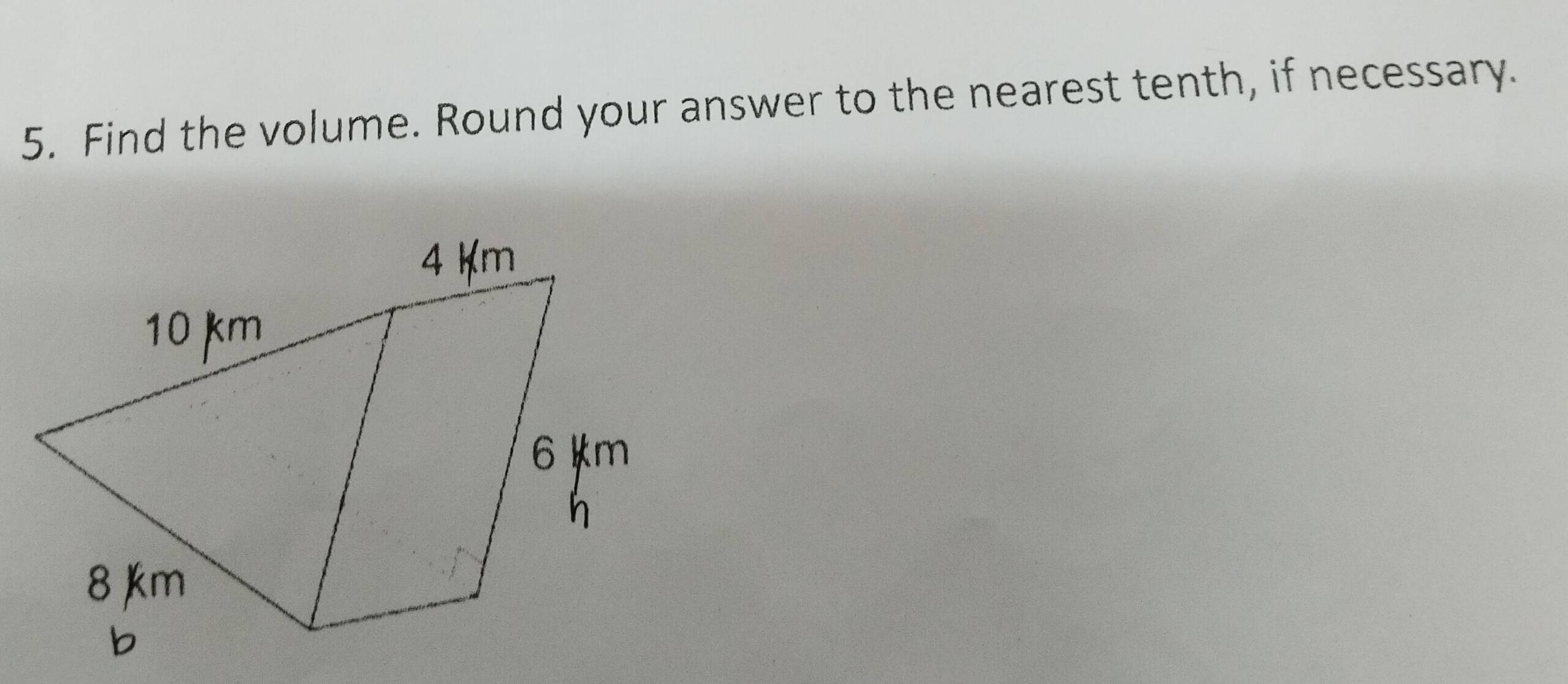 Find the volume. Round your answer to the nearest tenth, if necessary.