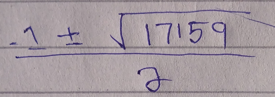  (-1± sqrt(17159))/2 