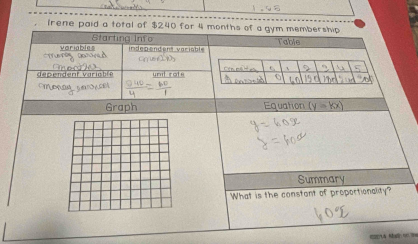 Irene paid a total
C2014 Math on the