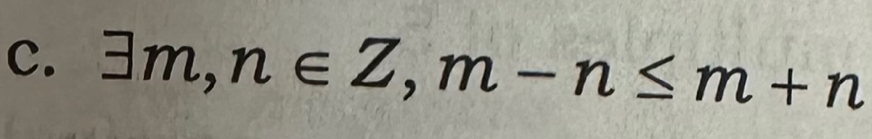 exists m, n∈ Z, m-n≤ m+n