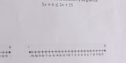 5x+6≤ 2x+15
- 
+