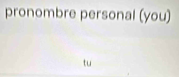 pronombre personal (you) 
tu