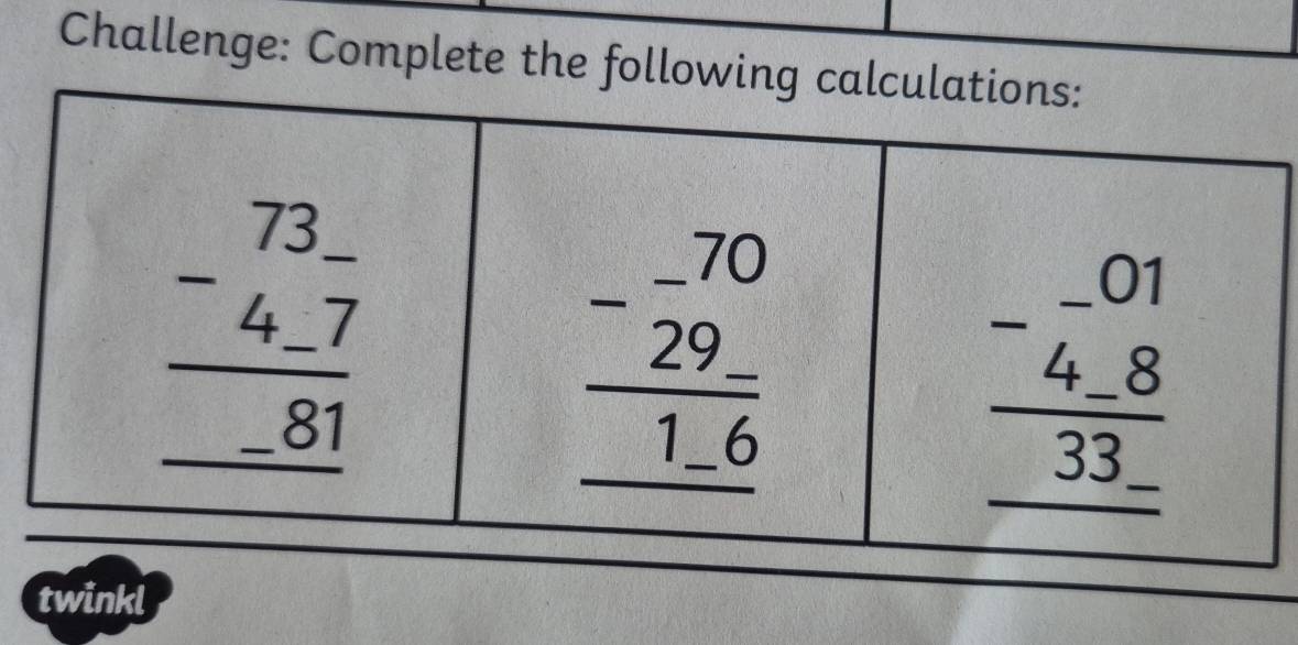 Challenge: Complete the follow
twinkl