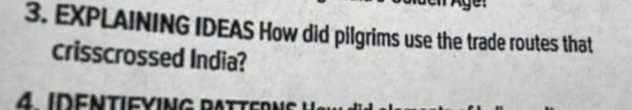 EXPLAINING IDEAS How did pilgrims use the trade routes that 
crisscrossed India? 
4 IDENTΙEΥING PATTERNς