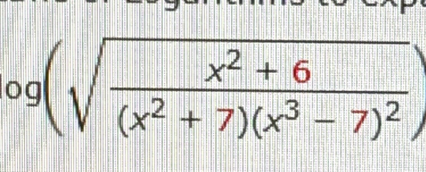 og(sqrt(frac x^2+6)(x^2+7)(x^3-7)^2)