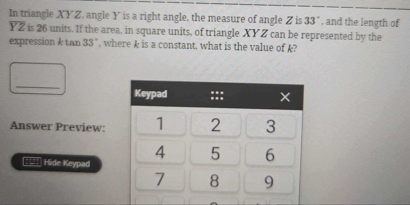 Solved: In triangle XYZ, angle Y is a right angle, the measure of angle ...