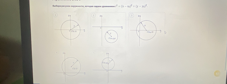 Ваιберη рιесунок окрувιеостη, κоτорав задана уравненнем r^2=(x-x_0)^2+(y-y_0)^2.