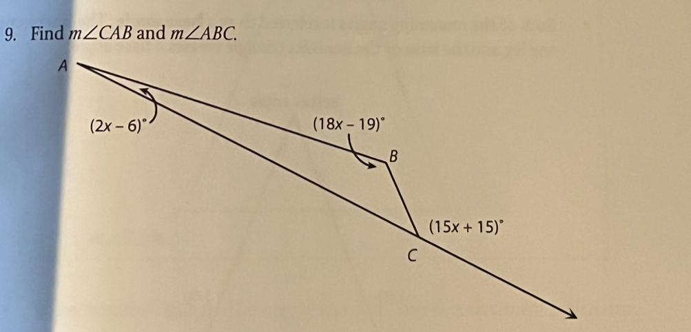 Find m∠ CAB and m∠ ABC.