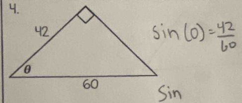 sin (0)= 42/60 