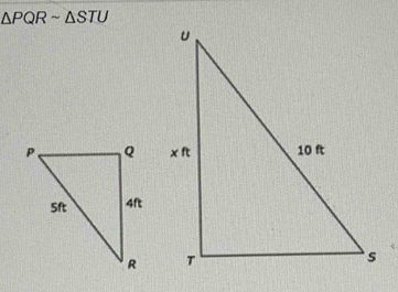 △ PQRsim △ STU